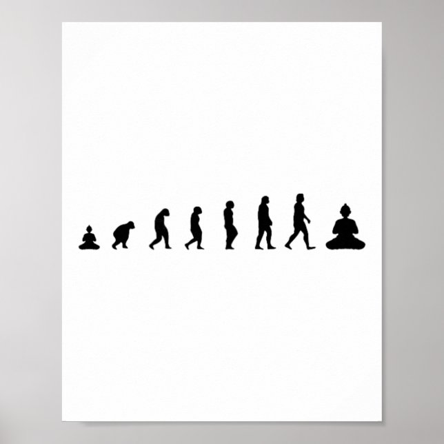 Zen Buddha Evolution Meditation Mindfulness Yoga - Poster (Front)