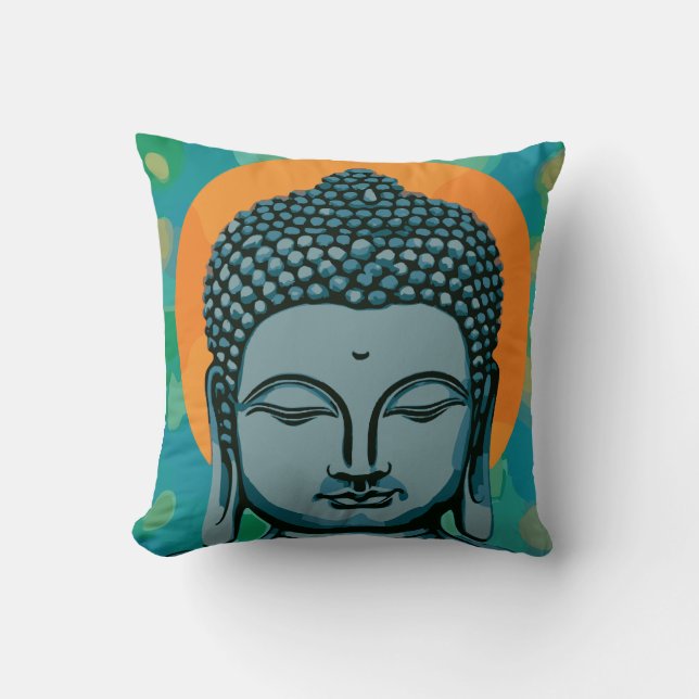 Zen Buddha Head  Cushion (Front)