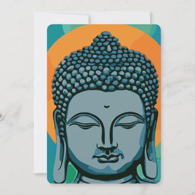 Zen Buddha Head  Invitation (Front)