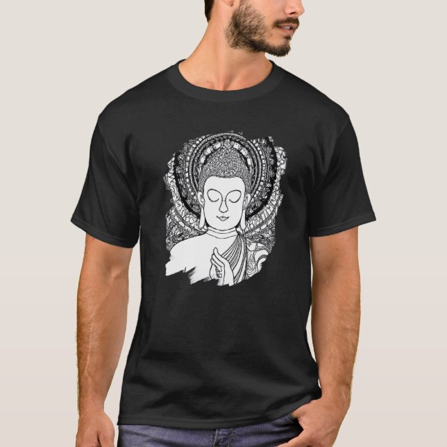 Zen Buddha Mandala Spiritual Asian Style Meditatio T-Shirt (Front)