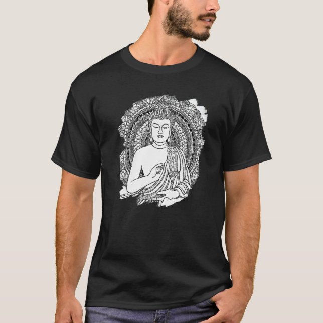 Zen Buddha Mandala Spiritual Asian Style Meditatio T-Shirt (Front)