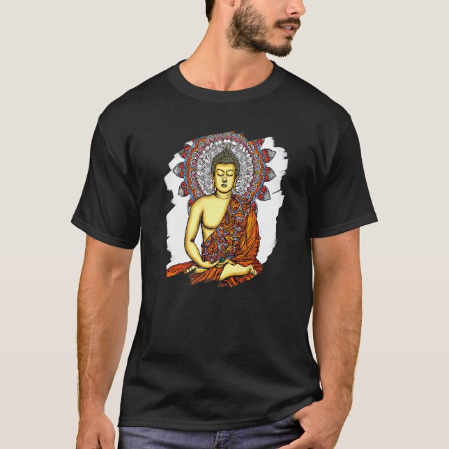 Zen Buddha Mandala Spiritual Asian Style Meditatio T-Shirt (Front)