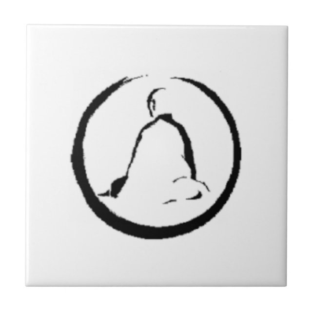 Zen Buddha Meditating Ceramic Tile (Front)
