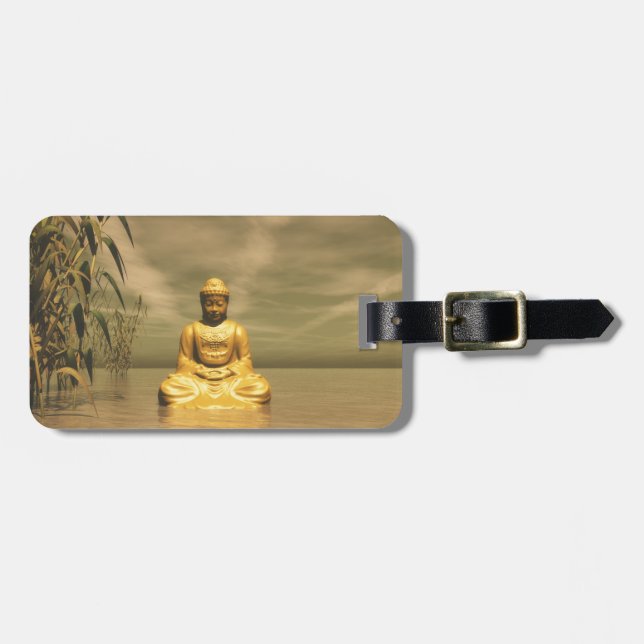 Zen buddha meditating luggage tag (Front Horizontal)
