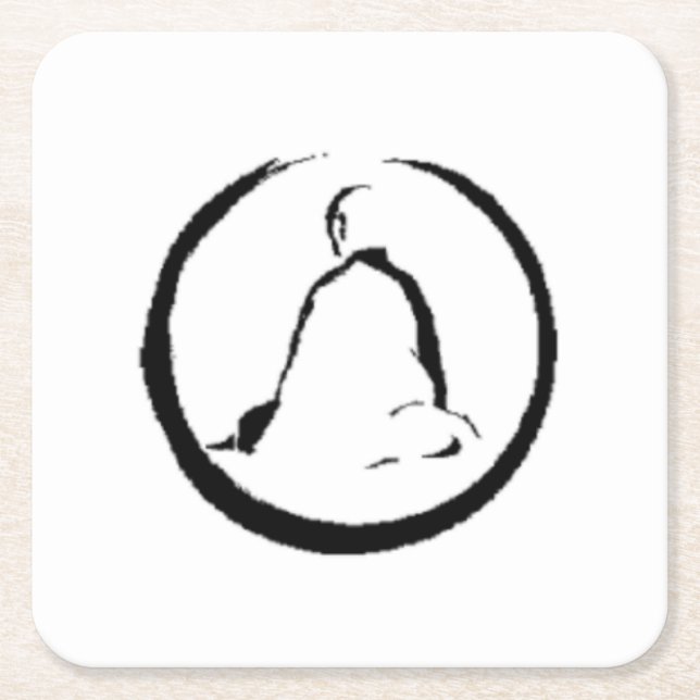 Zen Buddha Meditating Paper Coaster (Front)