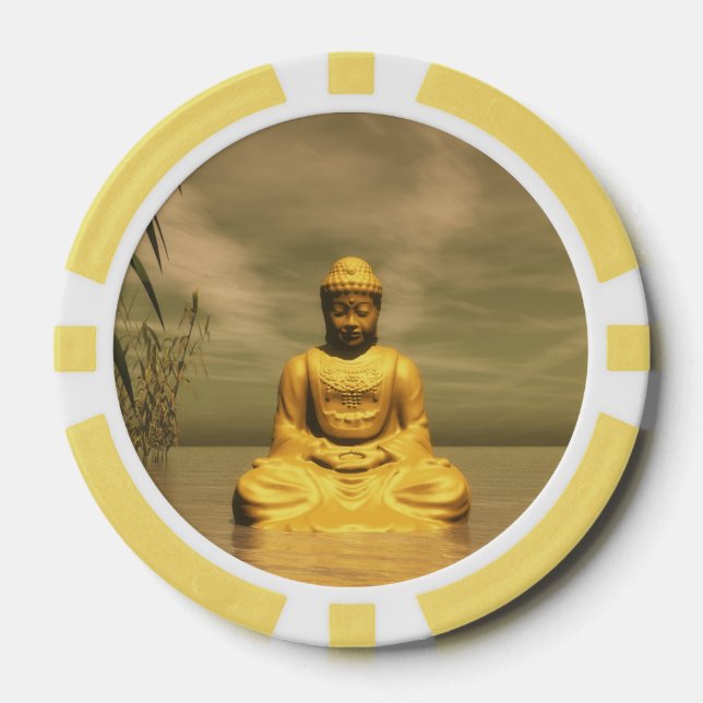 Zen buddha meditating poker chips (Front)