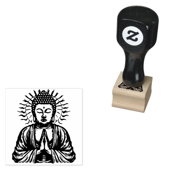 Zen Buddha Rubber Stamp (Stamped)