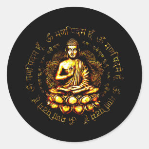 Zen Buddha Yoga Mindfulness Peace Classic Round Sticker