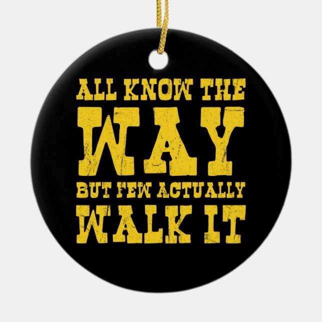 Zen Buddhism Spaghetti Western Style Button Ceramic Tree Decoration (Front)