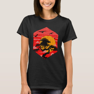 Zen Buddhist Gardening Japanese Aesthetic Sunset B T-Shirt