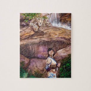 Zen Buddhist Tiger and Strawberry Jigsaw Puzzle