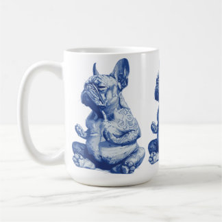 Zen Bulldog in Meditation Pose Art Coffee Mug