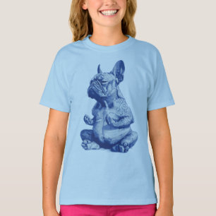 Zen Bulldog in Meditation Pose Art T-Shirt