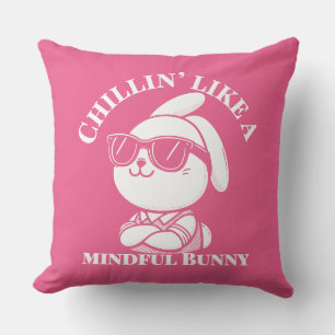 Zen Bunny Chill Mode Relaxation Decor Cushion