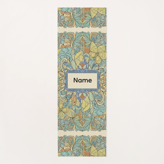 Zen Butterfly Floral Pro Yoga Mat (Front)