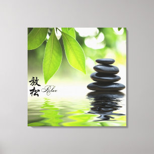 Zen Canvas Print with Chinese Characters.