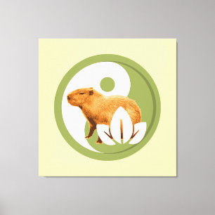 Zen Capybara Yin Yang Canvas Print