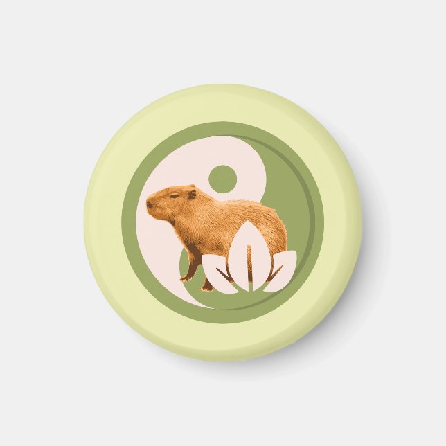 Zen Capybara Yin Yang Magnet (Front)