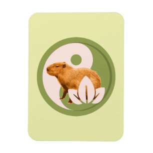 Zen Capybara Yin Yang Peaceful Nature Magnet