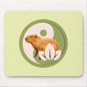 Zen Capybara Yin Yang Peaceful Nature Mouse Mat