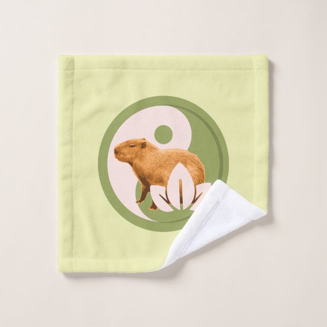 Zen Capybara Yin Yang Peaceful Nature Wash Cloth (Wash Cloth)