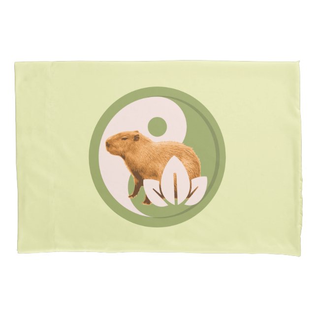 Zen Capybara Yin Yang Pillowcase (Front)