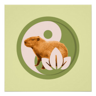 Zen Capybara Yin Yang Poster
