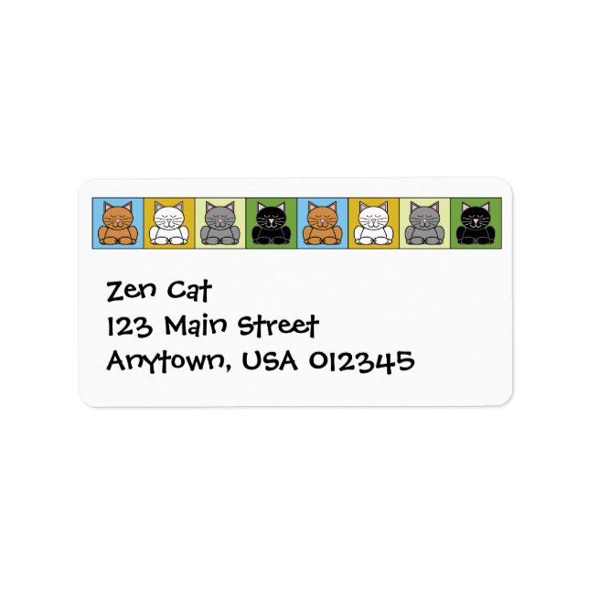 Zen Cat Address Avery Label (Front)