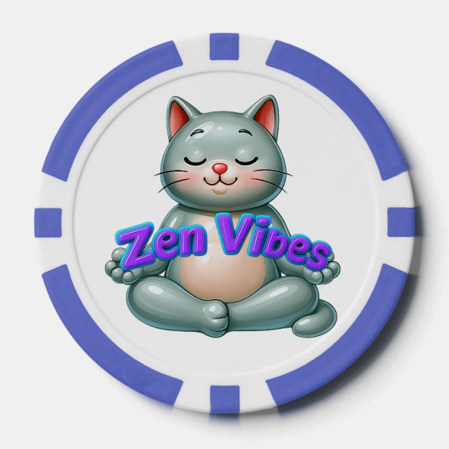 Zen Cat Cards Poker Chips (Front)