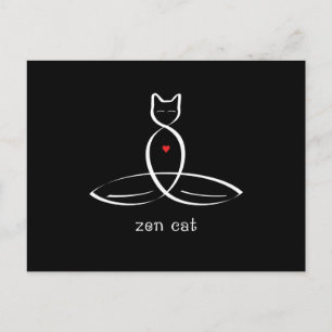 Zen Cat - Fancy style text. Postcard