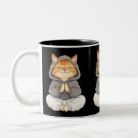 Zen Cat in Hoodie – Cute Meditating Cartoon Cat