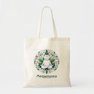 Zen Cat Meditation Meowmaste Tote Bag