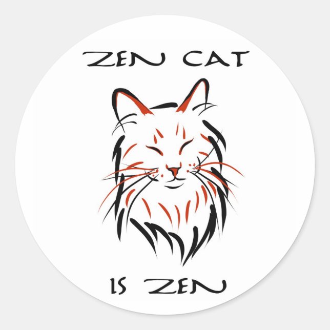 Zen Cat - sticker (Front)