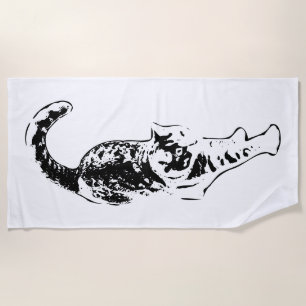 Zen Cat Vibes Beach Towel