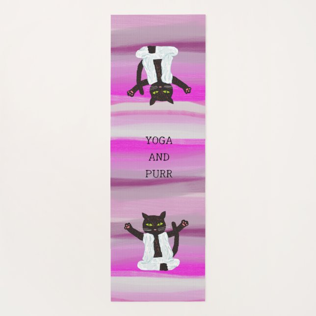 Zen cat yoga meditation pilates mediatate  yoga mat (Back)