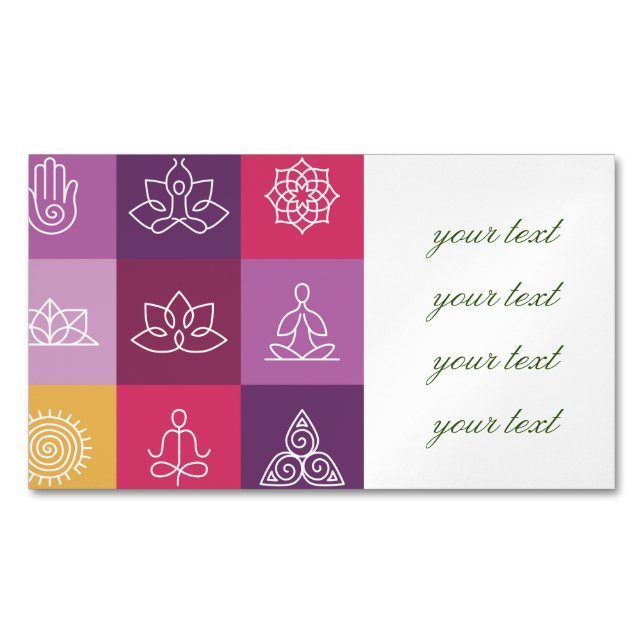 zen,chakra,yoga,peace,ohm,tranquilty,lotus,meditat 	Magnetic business card (Front)