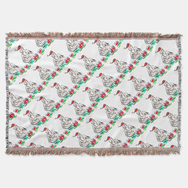 Zen Christmas Designs Throw Blanket (Front)