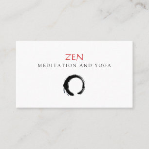 Zen Circle Enso Yoga and Meditation Buddhist 3 Business Card
