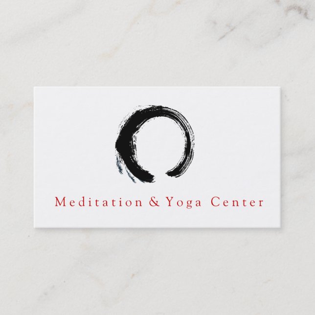 Zen Circle Enso Yoga Instructor and Life Coach Business Card (Front)