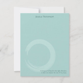Zen Circle Flat Note Card (blue)
