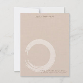 Zen Circle Flat Note Card (tan)