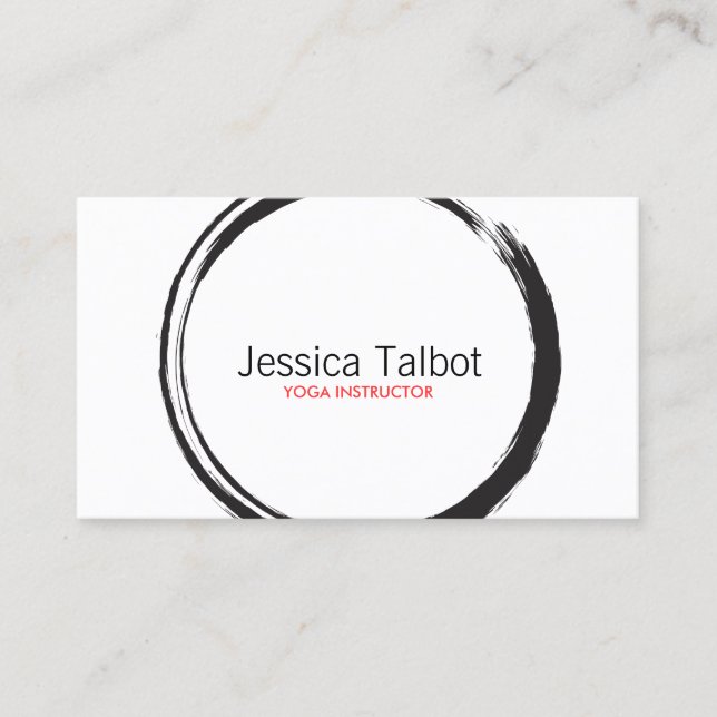 ZEN CIRCLE in Black and White Business Card (Front)