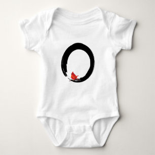 Zen Circle with Christmas Cardinal Baby Bodysuit