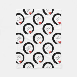 Zen Circle with Christmas Cardinal Fleece Blanket