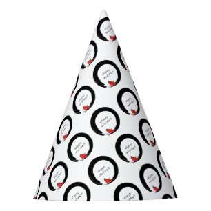 Zen Circle with Christmas Cardinal Party Hat