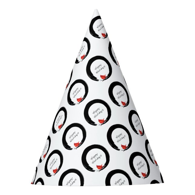 Zen Circle with Christmas Cardinal Party Hat (Front)