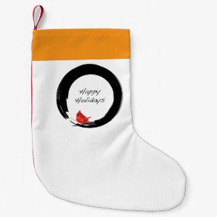 Zen Circle with Christmas Cardinal Small Christmas Stocking