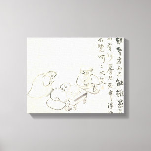 Zen Classics - Gibon Sengai - Goose & Heron Canvas Print