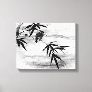Zen Classics - Sesshu - Bird and Bamboo Canvas Print