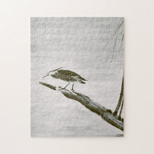 Zen Classics - Sesshu - Heron and Willow Jigsaw Puzzle